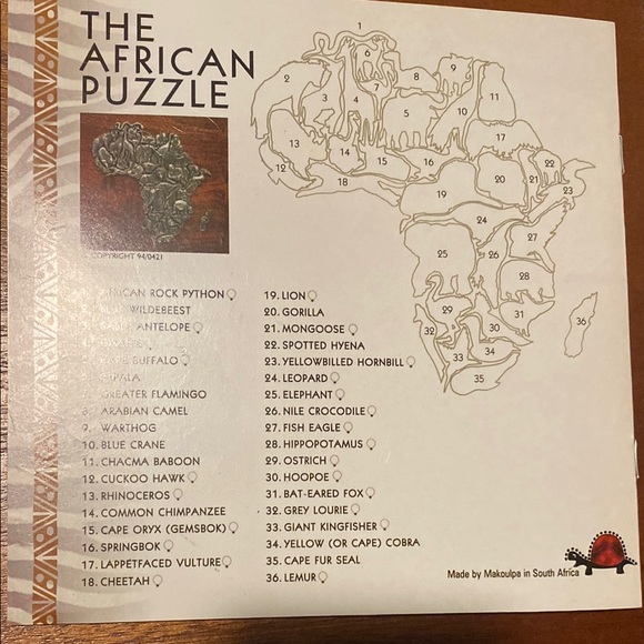 Africa, African Continent in Silver pieces Puzzle Game for Enthusiasts - Picture 4 of 5